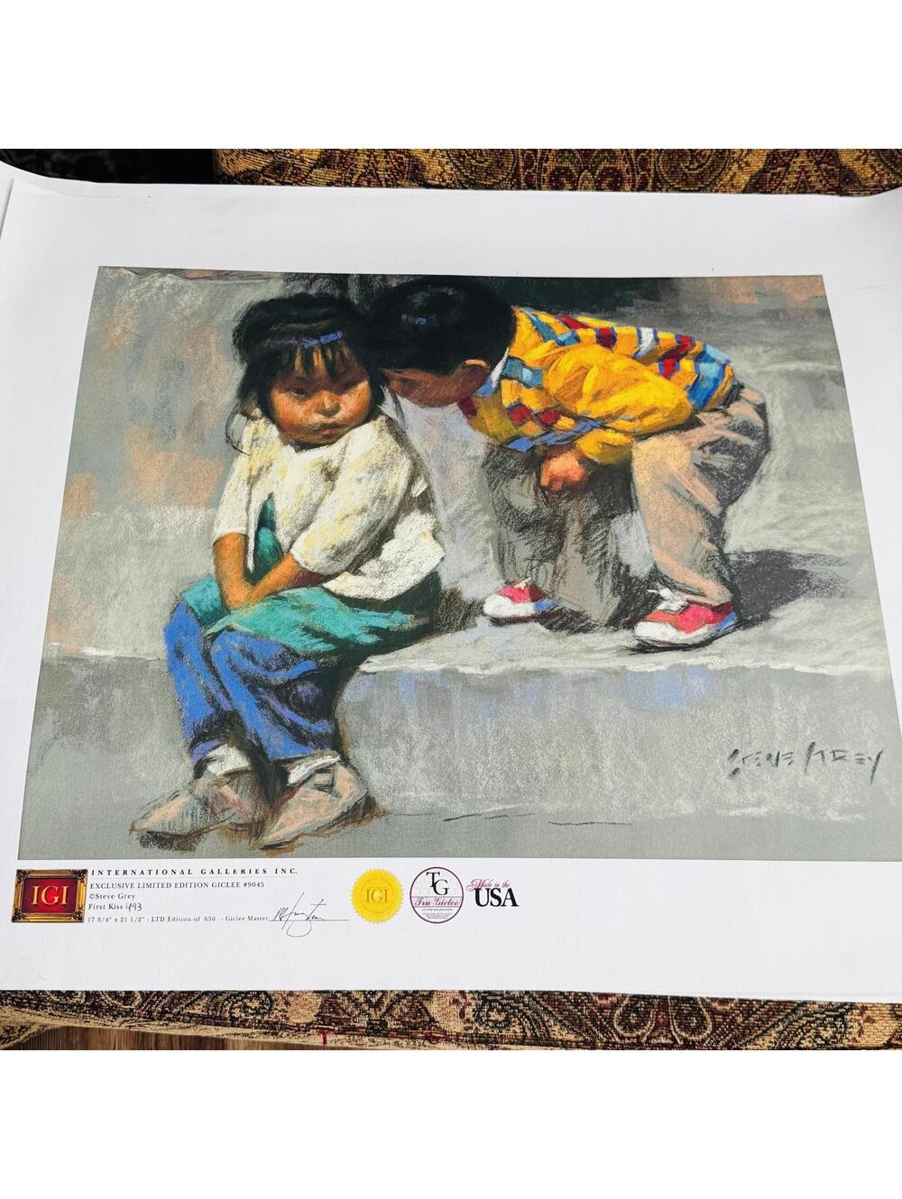 Exclusive Limited Edition Giclee Print 'First Kiss' by Steve Grey #9045